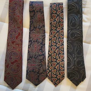 Paisley Tie Collection - Classic Men's Silk Ties - Lot of 4 - as shown